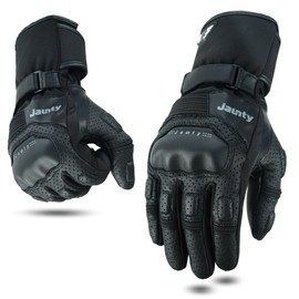 JAUNTY Motorcycle Gloves Summer Leather Motorbike Racing Gloves, Touch Screen Motorcycle Protective Gloves, Mountain Bike Perforated Breathable Biker Gloves for Men & Women (Small)