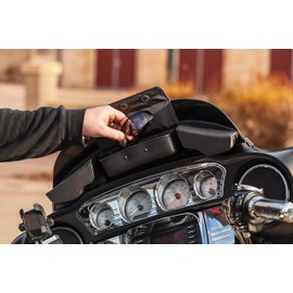 Kuryakyn 5261 Batwing Fairing Storage Pouch Bag with Magnetic Closures for 2014-19 Harley-Davidson Motorcycles, Black