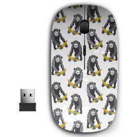KAWAMOUSE 2.4G Ergonomic Portable USB Wireless Mouse for PC, Laptop, Computer, Notebook with Nano Receiver (Monkey Banana)