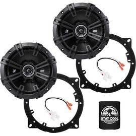 KICKER Speakers 6.5 inch for Hyundai Sonata 2018-2019 Upgrade Kit - Pair of DS Series with Adapters and Harness, Coaxial 6 1/2 Car Audio Front or Rear Door Speaker DSC650, 43DSC6504
