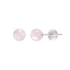 6 MM Rose Quartz Ball Sterling Silver Earring Studs for
