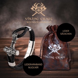 VIKING CRAFT Viking Bracelet Men's Stainless Steel Bangle Viking Jewellery Viking Decoration Medieval Decoration Viking Gifts Men Jewellery Viking, 21 cm, Stainless Steel