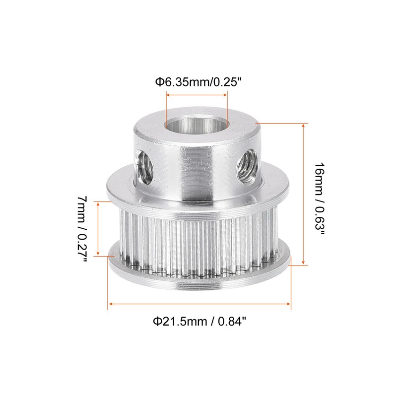Rebower Synchronous Wheel Timing Pulley Aluminum Synchronous Wheel with Screw