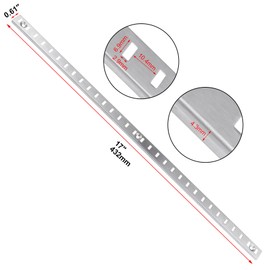 Xadnitu 20 Packs 17 Inches Metal Pilaster Shelf Bracket Rails with Adjustable Shelving Support Clips and Mount Screws for Cabinet, Shelves Storage