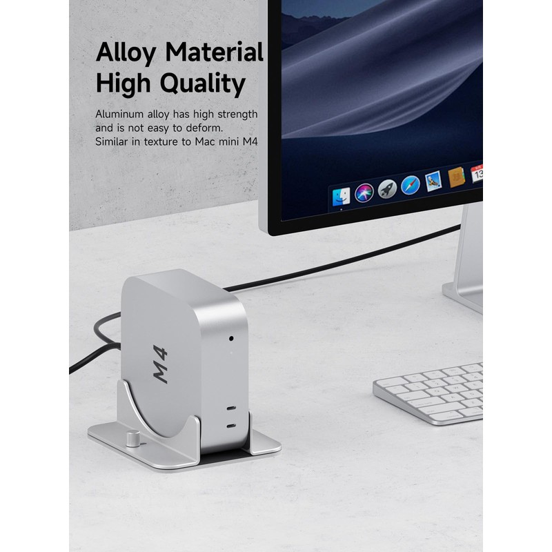 Hagibis Vertical Stand for Mac Mini M4, Aluminum Alloy Laptop