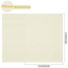 30 Sheets Parchment Paper - Creamy White 8.5” x 11” Letter Size Parchment Card Stock 65lb Heavyweight Paper Thick Vintage Paper for Certificate, Crafts, Business Cards, Invitations PAP04CW