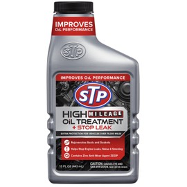 STP HIGH MILEAGE OIL TREATMENT + STOP LEAK Rejuvenates Seals & Gaskets ENGINE
