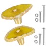 moonsix Set of 4 Agate Slice Cabinet Knobs with Screws,