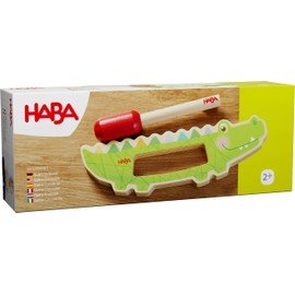 HABA Guiro Sound Crocodile - Montessori Wooden Music Toy - Children's Musical Instrument from 2 Years - Easy to Play - 2010994001
