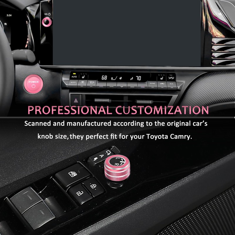 SENSHINE Knob Cover for 2025 2026 Toyota Camry LE/SE/XLE/XSE Accessories