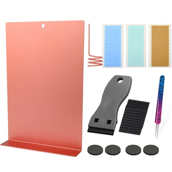 EHDIS Hair Extension Tape Remover Kit with Tape Remover Board,Tape Scraper Tool with Blade,Hair Separating and Selecting Tool, Tweezers,Hair Adhesive Tape,Sponge Pad(Type A)