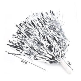 DEWIN 6 Piece Cheerleading Poms, Sports Pompoms Cheer Party Dance Accessory Tool for Sports Meetings, Stadium Party, Holiday Celebrations, Silver