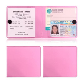 Kewucn 2 Pack Car Registration Insurance Holder, Essential Auto Card Glove Box Organizer, Vehicle Interior Accessories Perfect for Most Car, Truck, SUV (10.55''×4.8'', Pink)