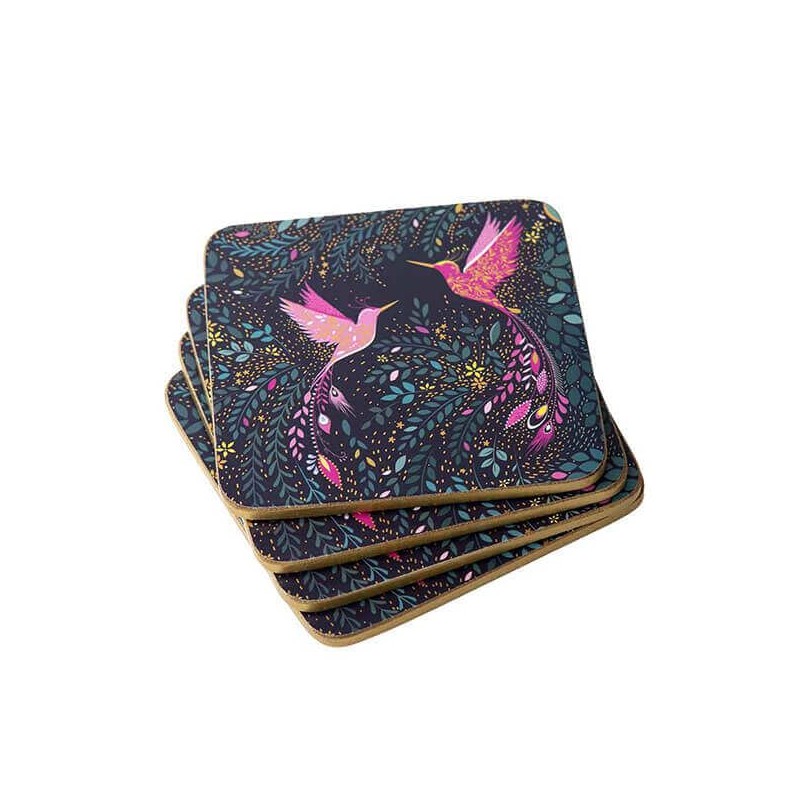 Sara Miller India Collection Hummingbird Paradise Coasters Set of 4