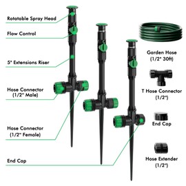 RESTMO Above Ground Sprinkler System,Irrigation Sprinklers for Yard,Green