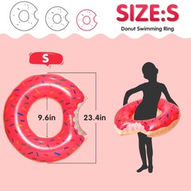 DMAR Pool Floats Donut Inflatables 23.4" Donut Pool Floats for Kids Donut Floatie Doughnut Pool Float Donut Swimming Ring for Beach Pool, 1Pcs, Pink