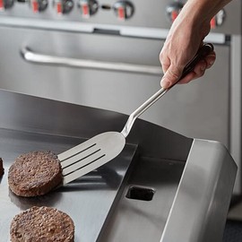 TrueCraftware- 6" Slotted Pancake Turner Stainless Steel- Griddle Scraper Pancake Flipper Hamburger Turner for Outdoor Barbecue Turners Tools Food Service Restaurants