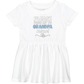 inktastic Please Pass Me to Grandpa Now Cute Baby Outfit Gift Infant Dress 18 Months White 45e38