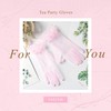 YAEISM Short Pink Gloves Sheer Silk Tulle Wedding Gloves Elegant