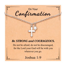 DJWJFJEN Confirmation Gifts for Teen Girls Teenage Girl Catholic Cross Necklace Sponsor Religious Christian Easter