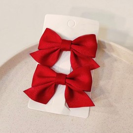 ISHR Bowknot Hair Ornament, Small, Ribbon, Hairpin Book, 2 Pieces, Clips, Hair Accessories, Cute, Elegant, Parent-child Set, Bite Accessory, All Year Round Entrance Ceremonies, Dating, Weddings,