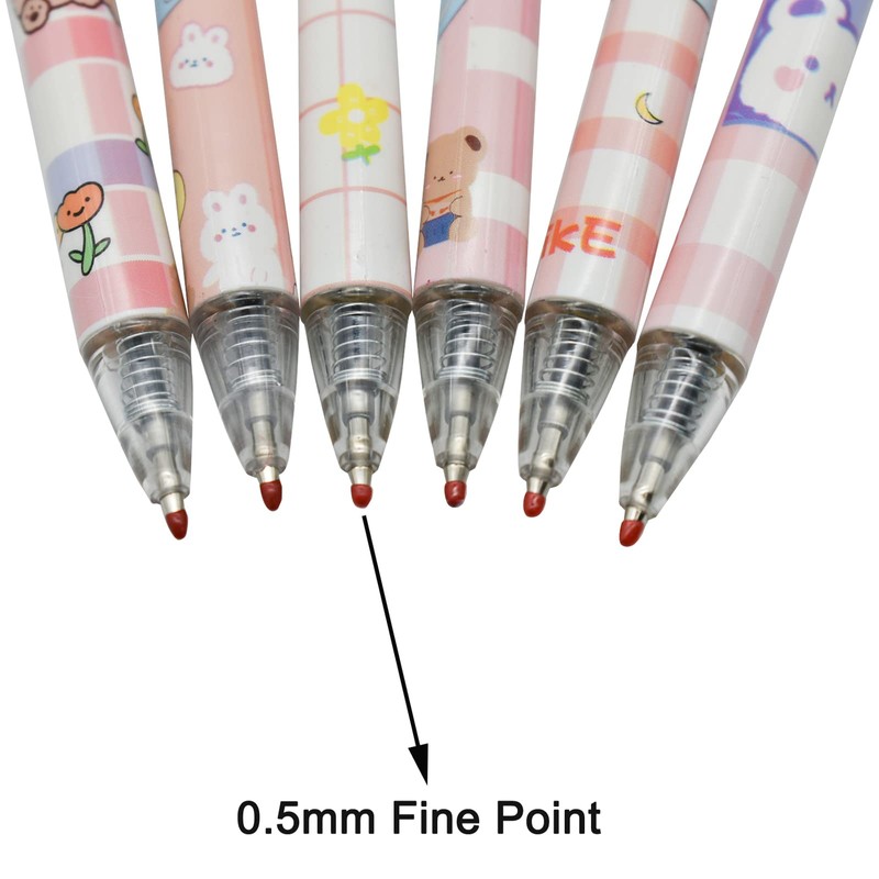 Maydahui 12PCS Cartoon Bear Rabbit Gel Pen Retractable Printing Animal