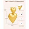 Gold Heart Earrings Gold Drop Earrings For Women Chunky Gold