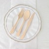 24 Disposable Natural Birchwood Cutlery Set Baroque Design Spoons Forks