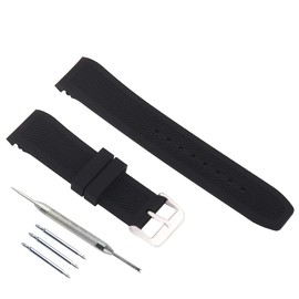 FACLE Men's silicone watch strap accessories Replacement Fit for casio MDV106-1A AMW320R AMW320D 200 M WR Outdoor sports rubber watch band Wristband bracelet (Black silicone)