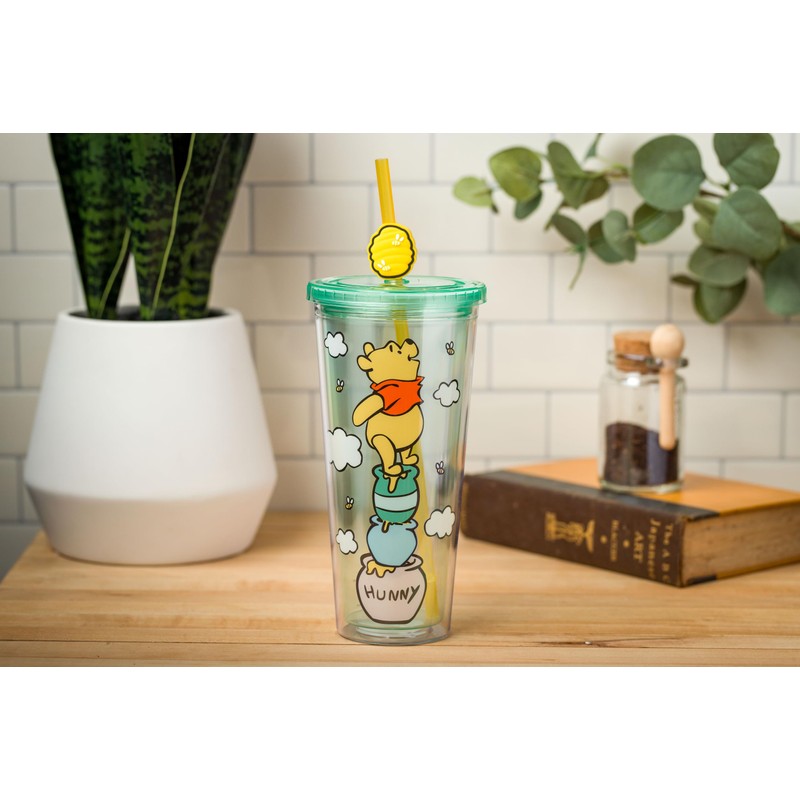 Silver Buffalo Winnie the Pooh Hunny Pot Green Cold Cup