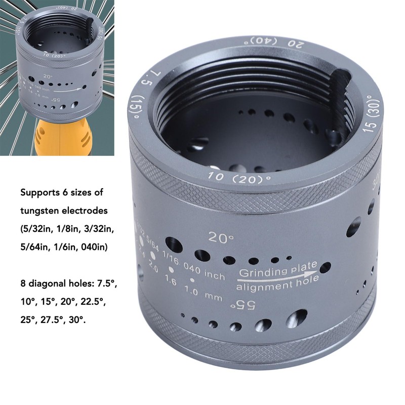 Tungsten Electrode Sharpener Grinder Head,TIG Welding Tool with Cut-Off Slot