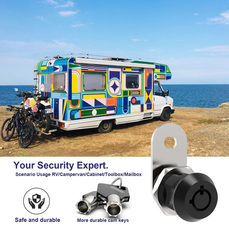 Jayseon 3 Pack RV Storage Lock, 5/8" Cabinet Locks with