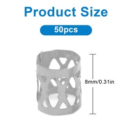 GNALIA Pack of 50 Metal Cuffs Dreadlocks Hair Accessories Adjustable Metal Hair Cuffs Dreadlocks Braid Beads Accessories for Women Men Braids Decoration Silver
