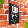 Custom Signs Solar Illuminated Modern Anthracite House Number Sign 24cm
