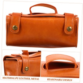 DOITOOL Large Capacity Travel Case Pu Shaver Storage Bag Multiple Compartments Splashproof Design Stylish Wash Bag for Toiletries Portable Organizer for Men