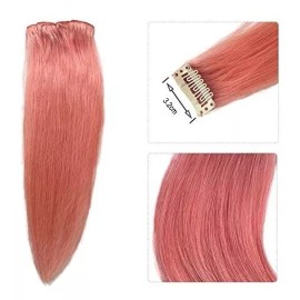 QNI-LMB Extensiones De Cabello Color Pink - Cabello 100% Natural