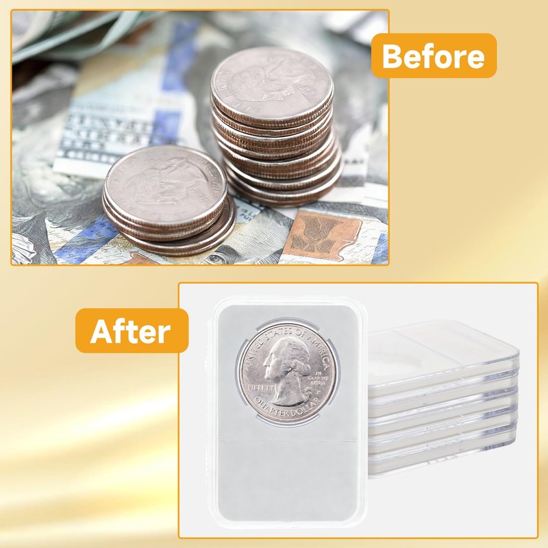 MUXHEL 30-Pack 38mm Coin Slab Display Holder, Morgan Silver Dollar