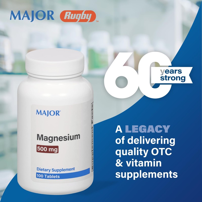 Major Magnesium 500mg - Magnesium Oxide Tablets - Dietary Supplement