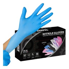 A Y. Guantes De Nitrilo Látex Desechables Grado G Azul G