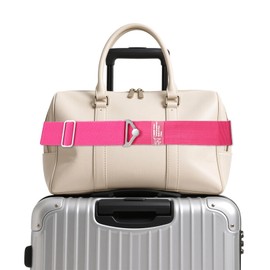 Luggage Strap for Backpack Suitcases Travel Belt for Luggage Belt Strap Add a Bag Luggages Straps for Carry On Bag, Over Handle Suitcases Belts for Airport Essentials Accessories, Rose Pink