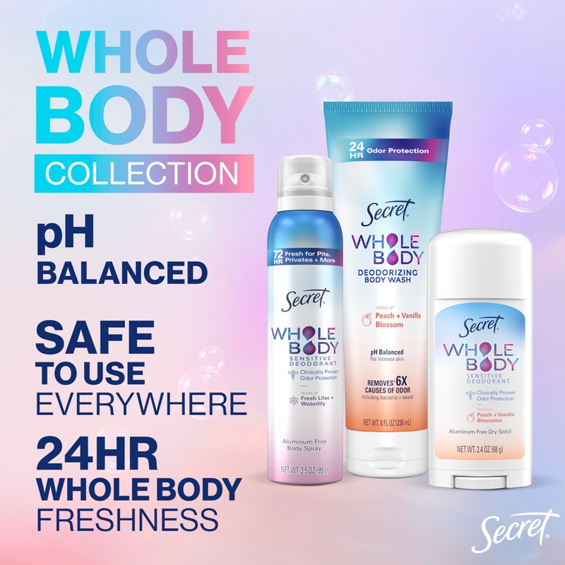 Secret Feminine Wash, 24 HR Deodorizing Feminine Body Wash for