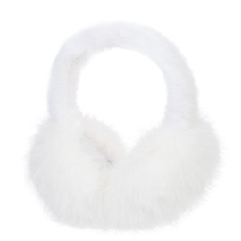 La Carrie Unisex Winter Foldable Earmuffs Plush Faux Fur Ear Muffs Outdoor Cold Weather Ear Warmers for Women and Men(White Long Fur)