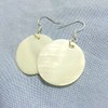 AMOR SPES Natural White Sea Shell Silver Drop Dangle Earrings