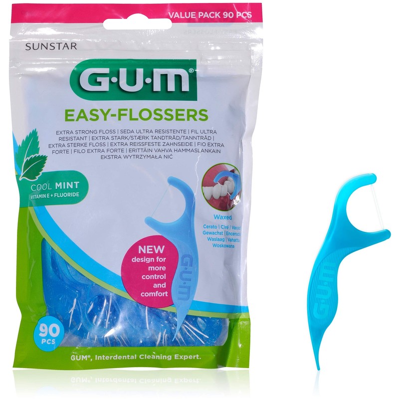 GUM Easy-FLOSSERS | Single-use Flossing Picks | Remove Plaque from