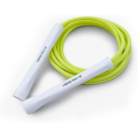 Hererope PVC Skipping Rope 6 mm Rope Skipping for Men & Women Fitness, Speed, Tricks, Cardio Training, 3.1 m Boxing Skipping Rope with Unbreakable Handles and Knot-Free Rope (Green)