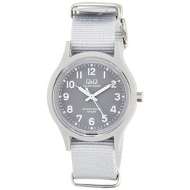 Citizen Q&Q Analog Solar Wristwatch, Water Resistant to 10 ATM, Nylon Strap, gray, Classic