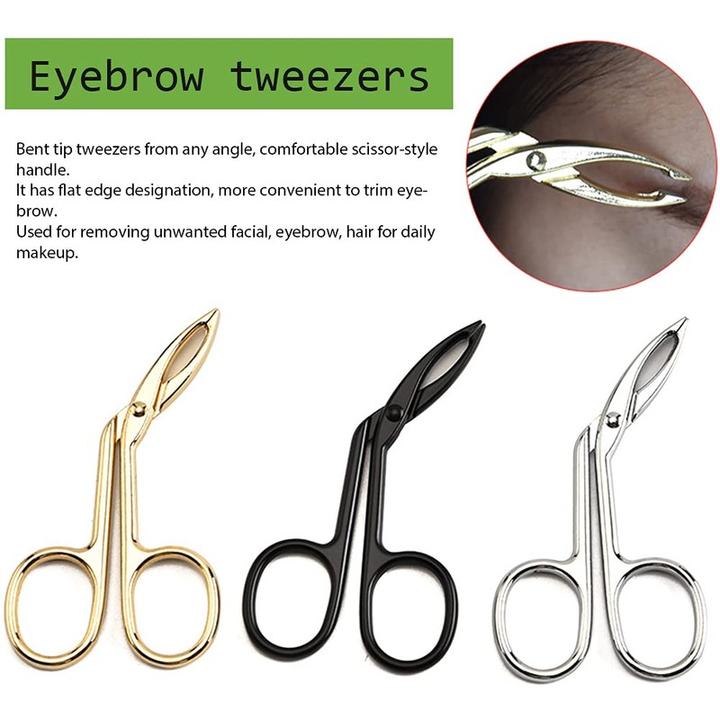 Eyebrow Tweezers, Scissors Shape, Eyebrow Tweezers, Nose Hair Remover, Flat
