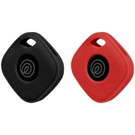Silicone Case for Tile Mate 2024 with Carabiners, 2 Pack Anti-Scratch Protective Cover for Tile Tracker (Black/Red)