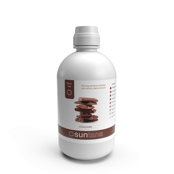 Suntana Spray Tan Chocolate Fragranced Sunless Tanning Solution, Dark Tan, 12% DHA - 32oz (1 Litre)