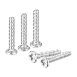 sourcing map M1-0.25 x 6mm 20Pcs Flat Round Head Screws 304 Stainless Steel Phillips Drive Machine Screws Hardware Fastener for Furniture Connection